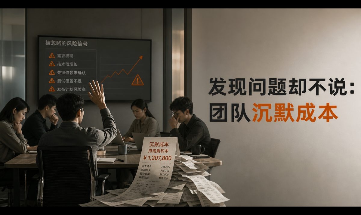 发现问题却不说：团队沉默成本为什么总在最后结算