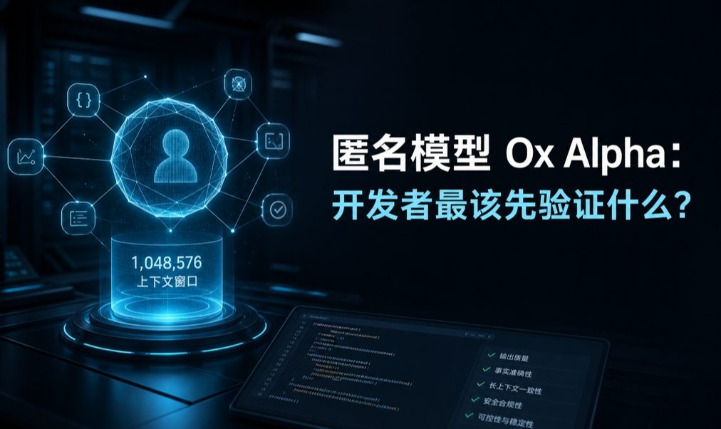 匿名模型 Ox Alpha：1M 上下文免费开放，开发者最该先验证什么？