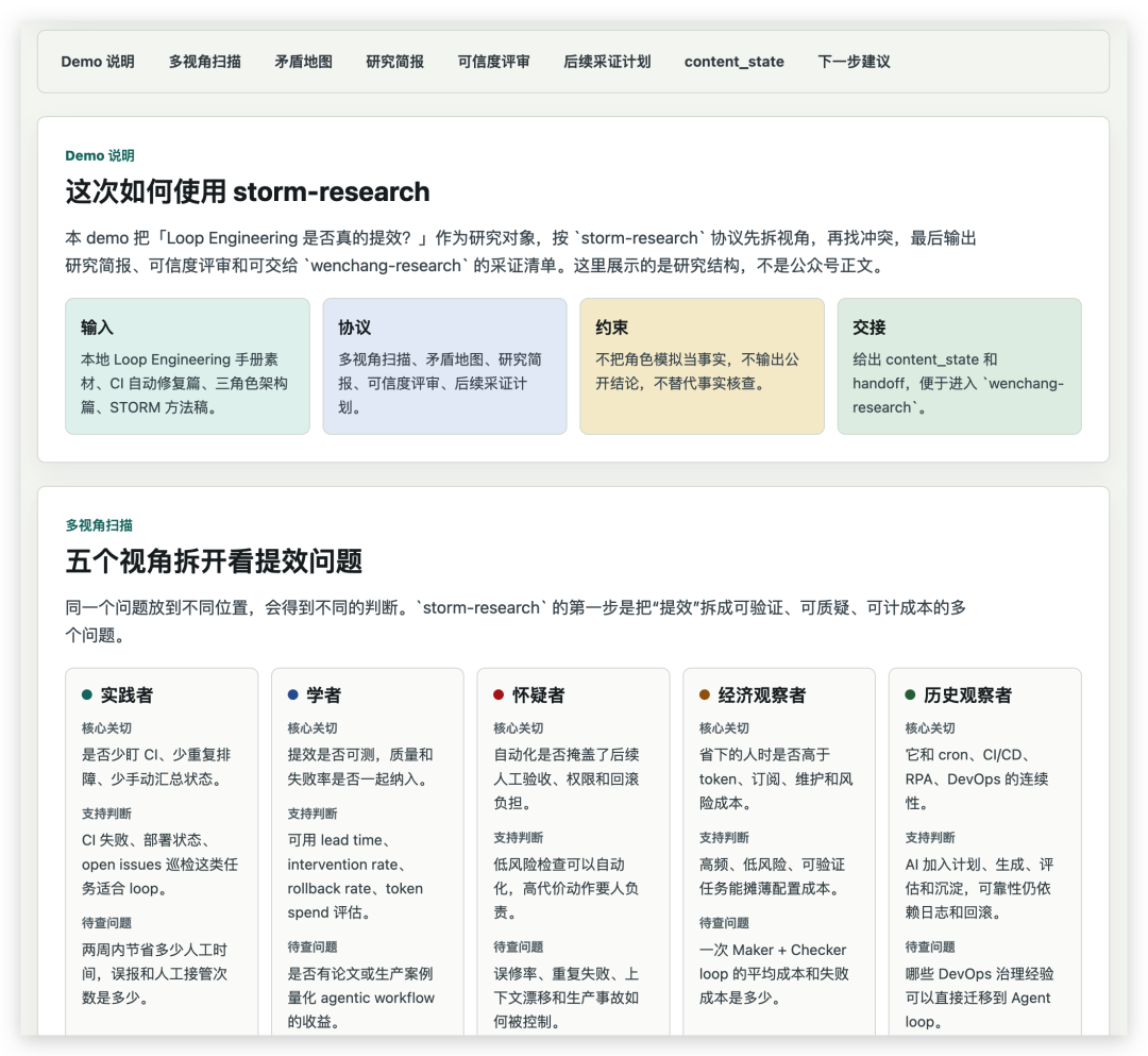 我用自己打磨的storm-research技能生成的分析结果页面