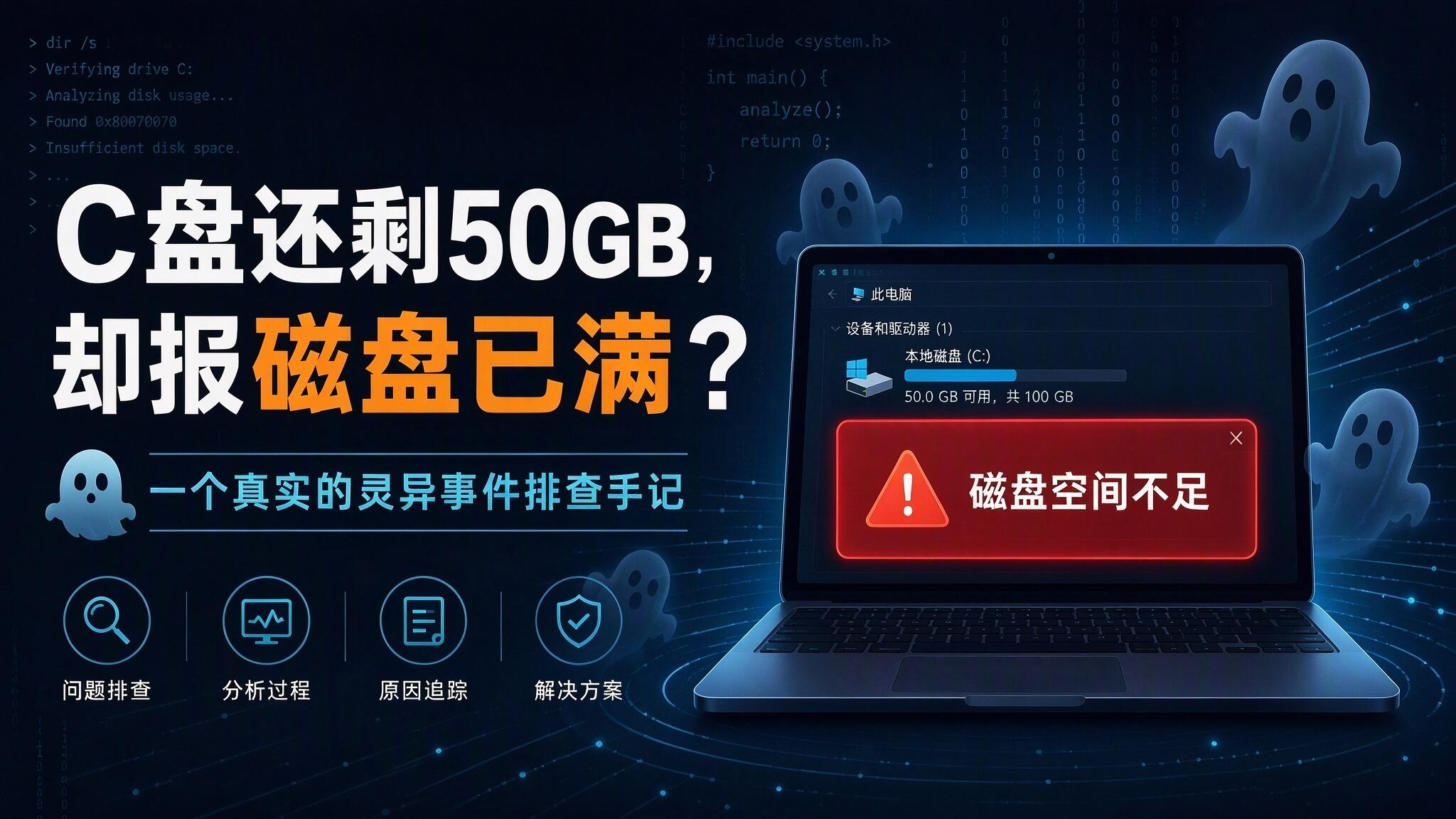 C盘明明还剩50GB，为什么程序却报