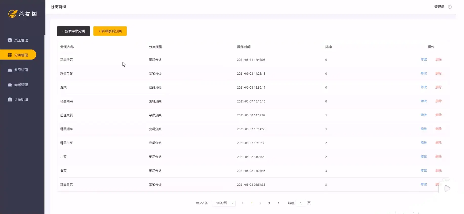 瑞吉外卖-分类管理业务开发