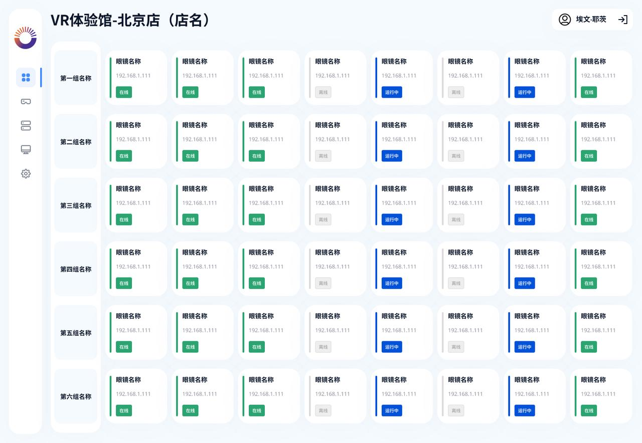 眼镜按组别管理页面