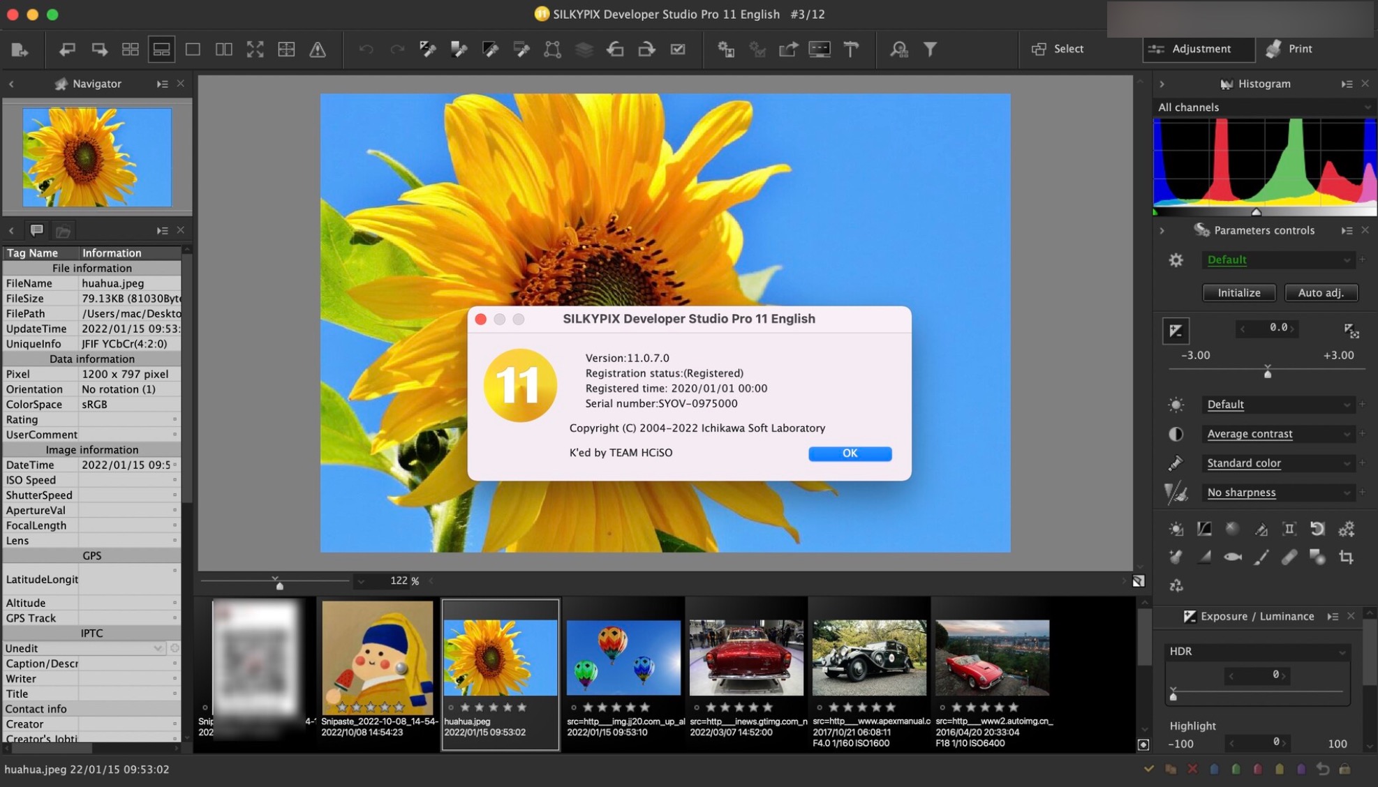 RAW数码照片处理工具：SILKYPIX Developer Studio Pro 11E mac/win