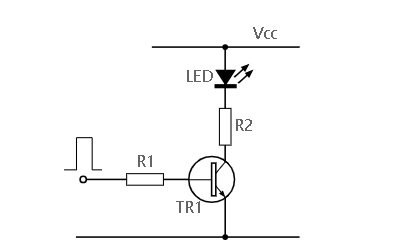 用作 LED 驱动器的基本晶体管开关电路