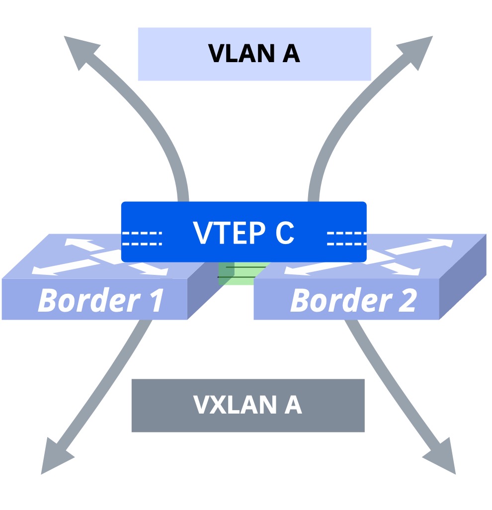 实现一：Border共享VTEP方式