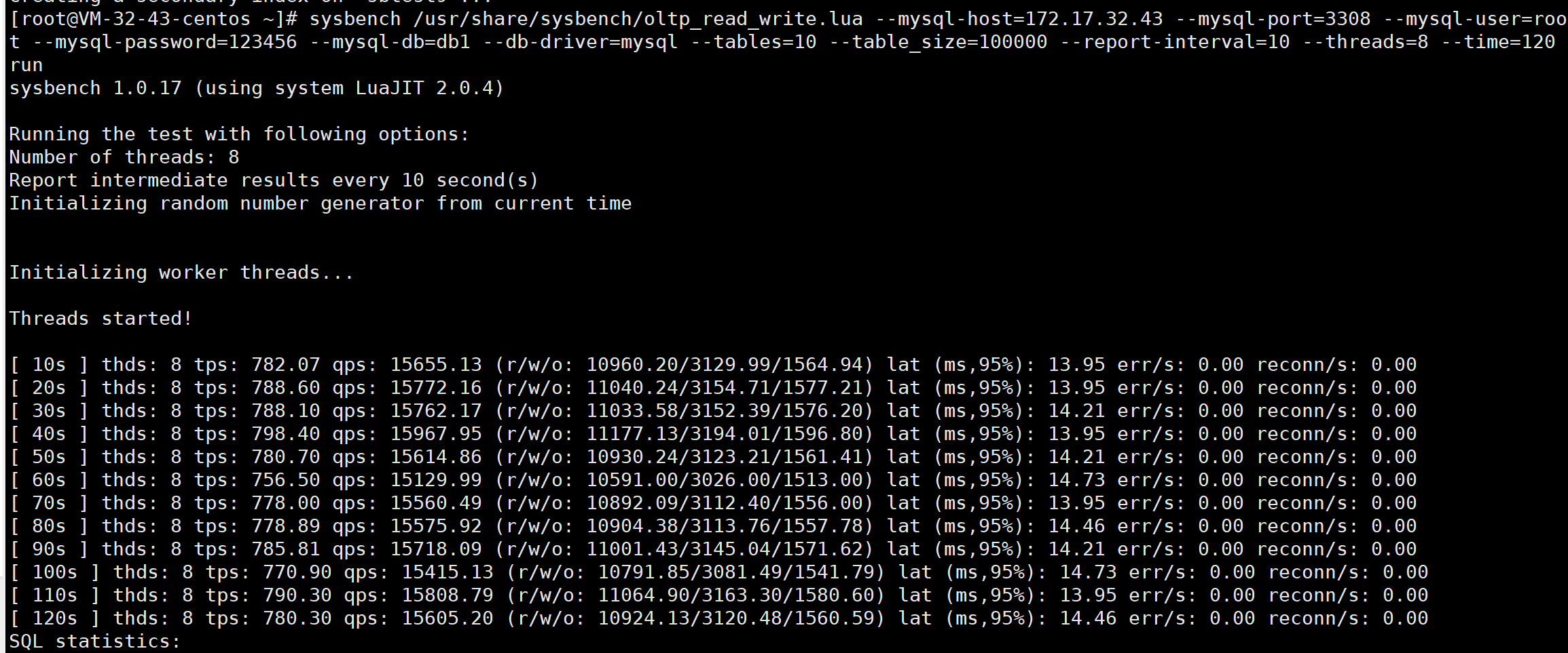 mysql8.0.34压测