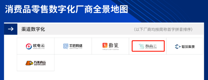 数商云入选《2022爱分析 • 消费品零售数字化厂商全景报告》渠道数字化厂商代表