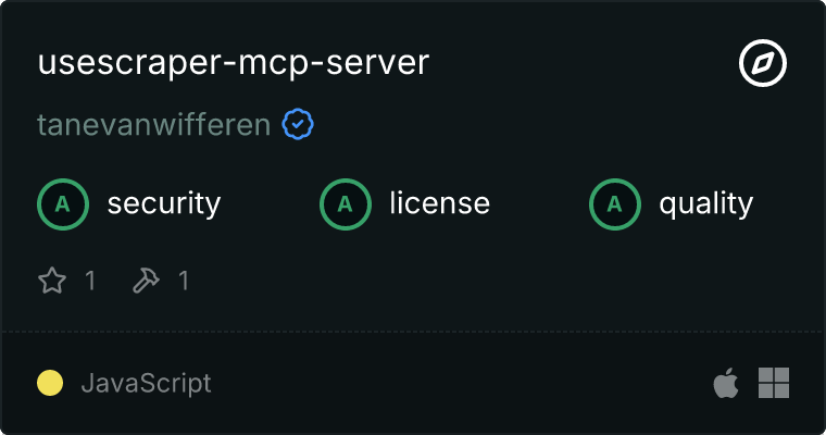 UseScraper 服务器 MCP 服务器