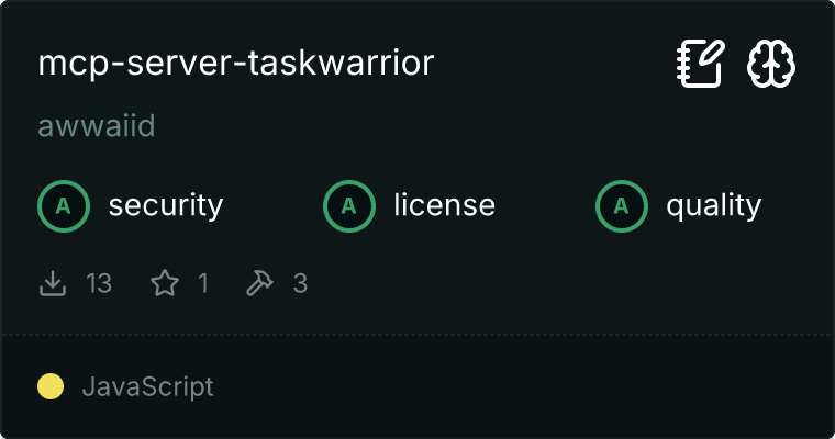 TaskWarrior Server MCP server