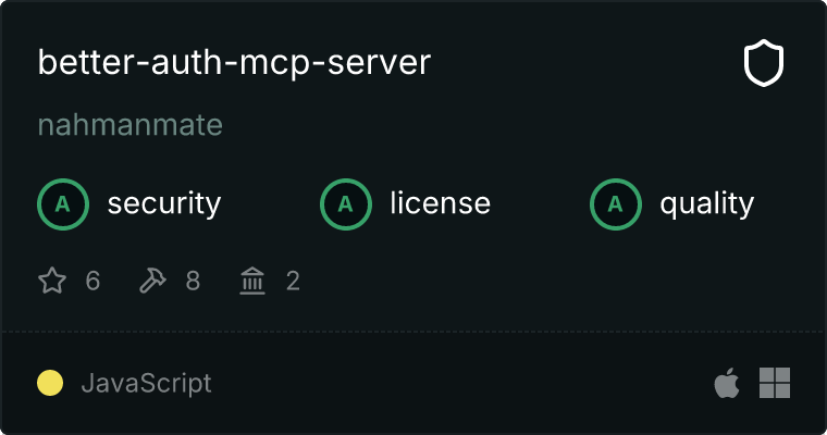 Better Auth Server MCP 服务器
