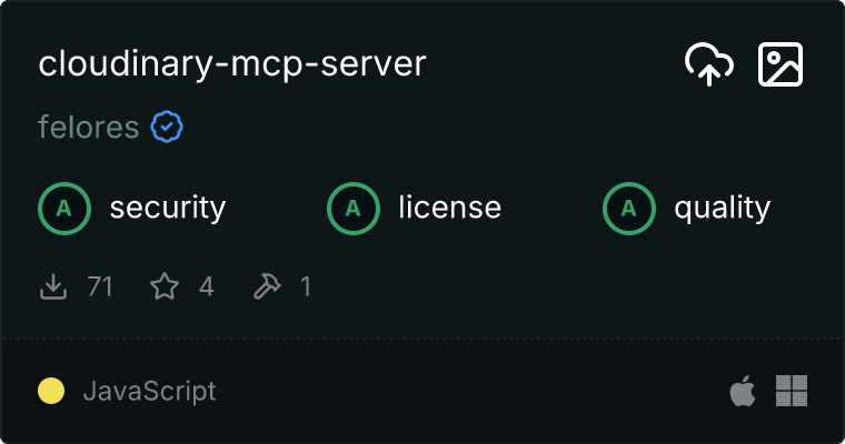Cloudinary Server MCP 服务器