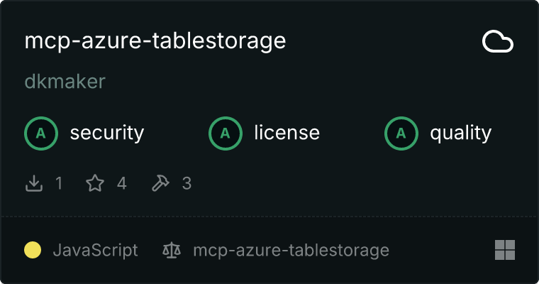 mcp-azure-tablestorage MCP 服务器