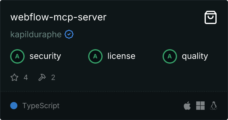 Webflow 服务器 MCP 服务器
