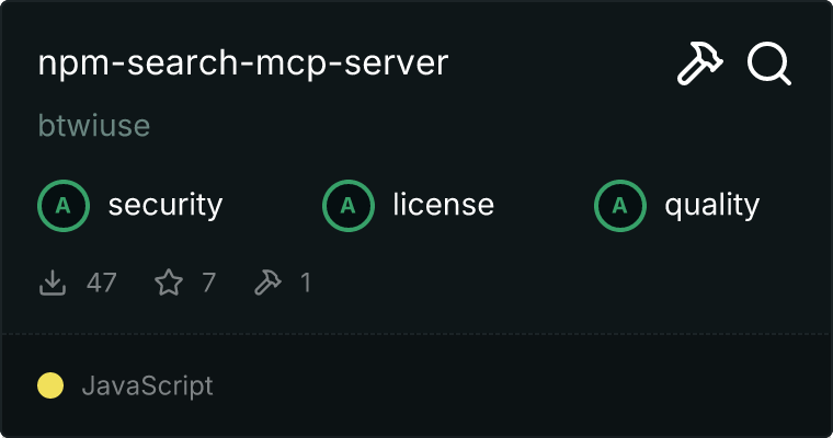 npm-search-mcp-server MCP 服务器