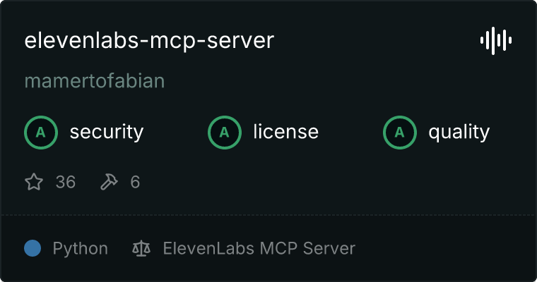 ElevenLabs 服务器 MCP 服务器